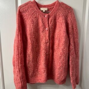 NWOT Sezane Magda Mohair Rose D'hiver Cardigan